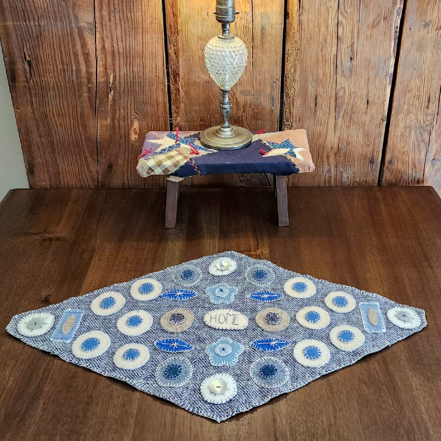 Diamond Sampler Penny Rug ~ Home Theme