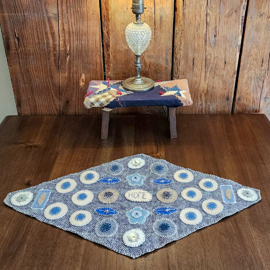 Diamond Sampler Penny Rug ~ Home Theme