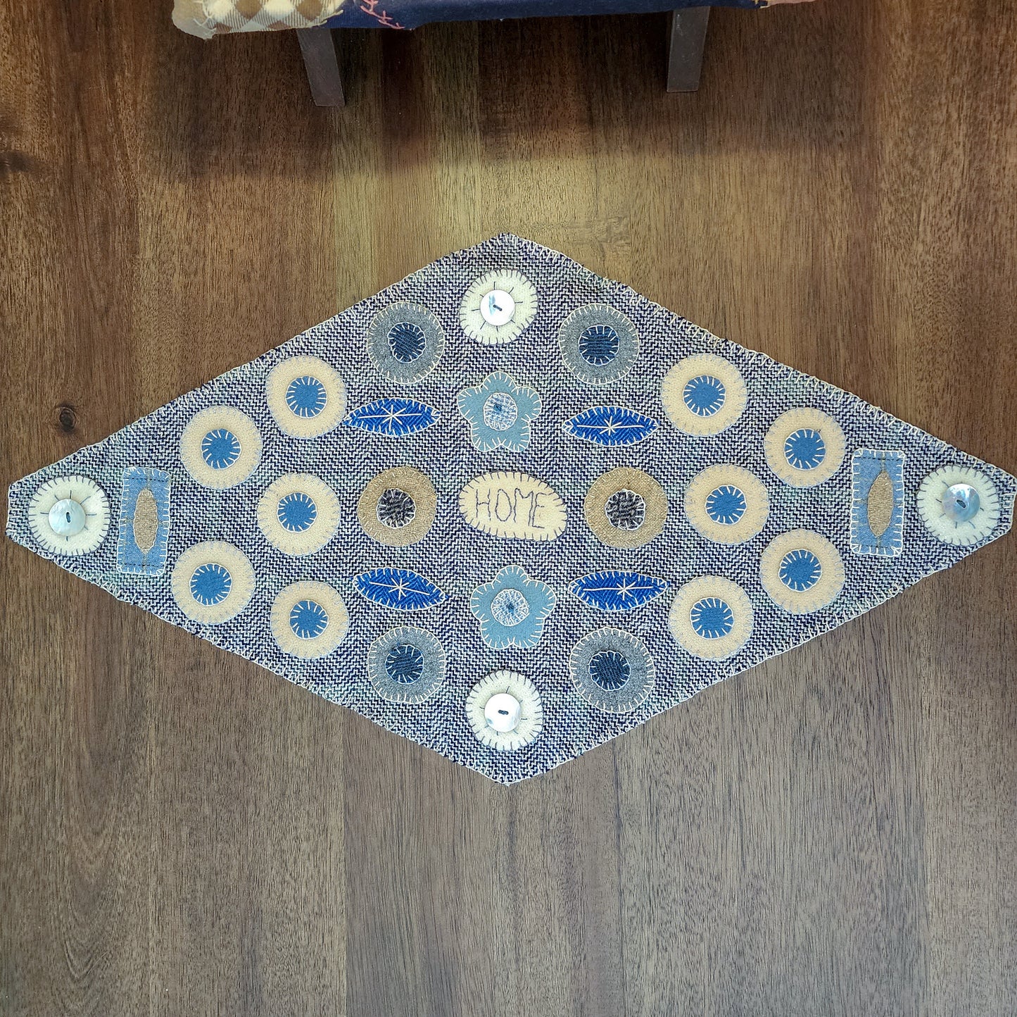 Diamond Sampler Penny Rug ~ Home Theme