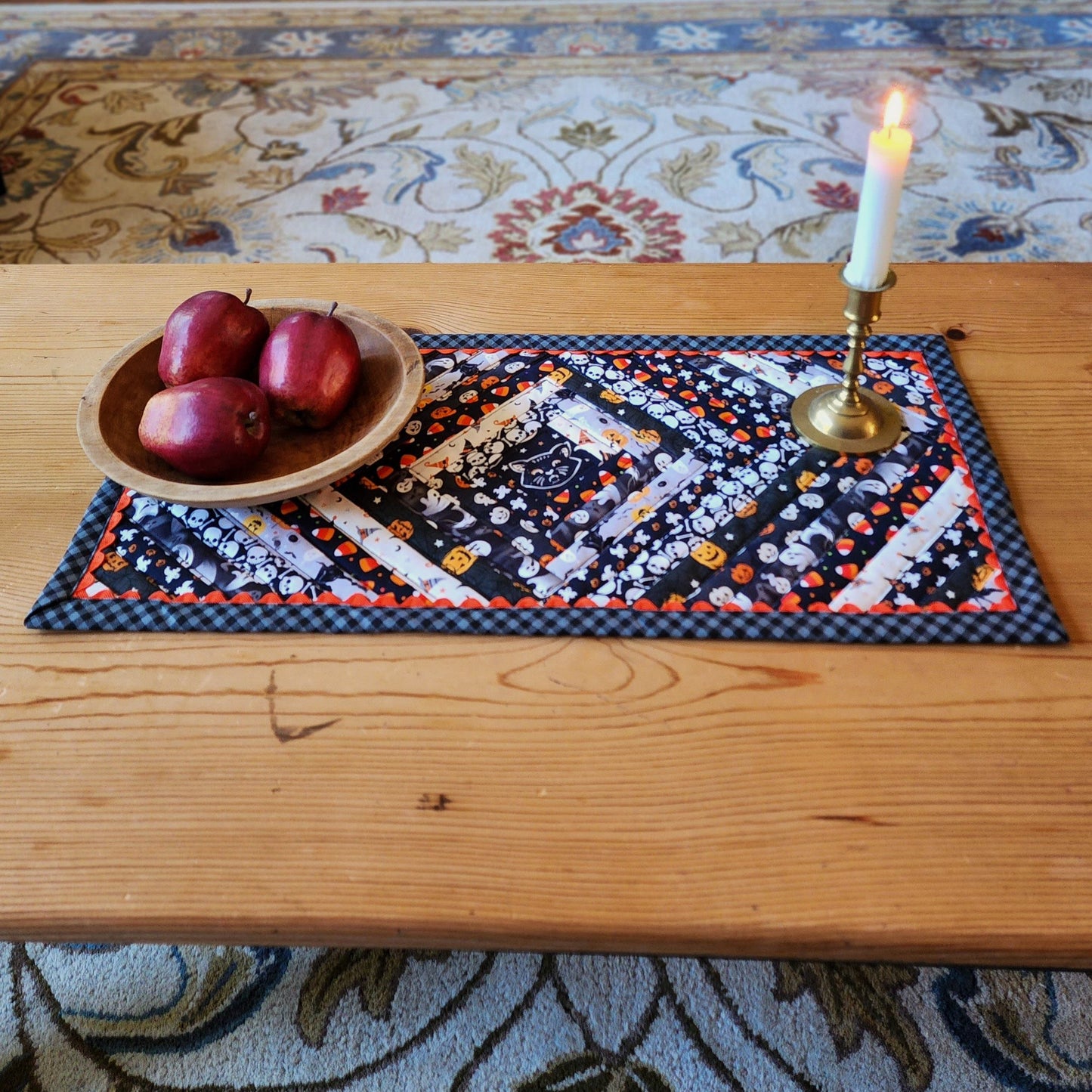 Halloween Quilted Table Runner - Glow in the Dark Stars