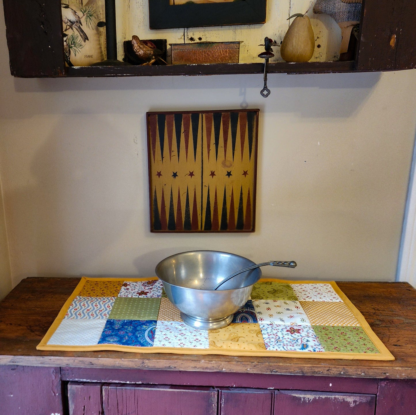 Quilted Insulated Table Runner Mat in Spring Hues