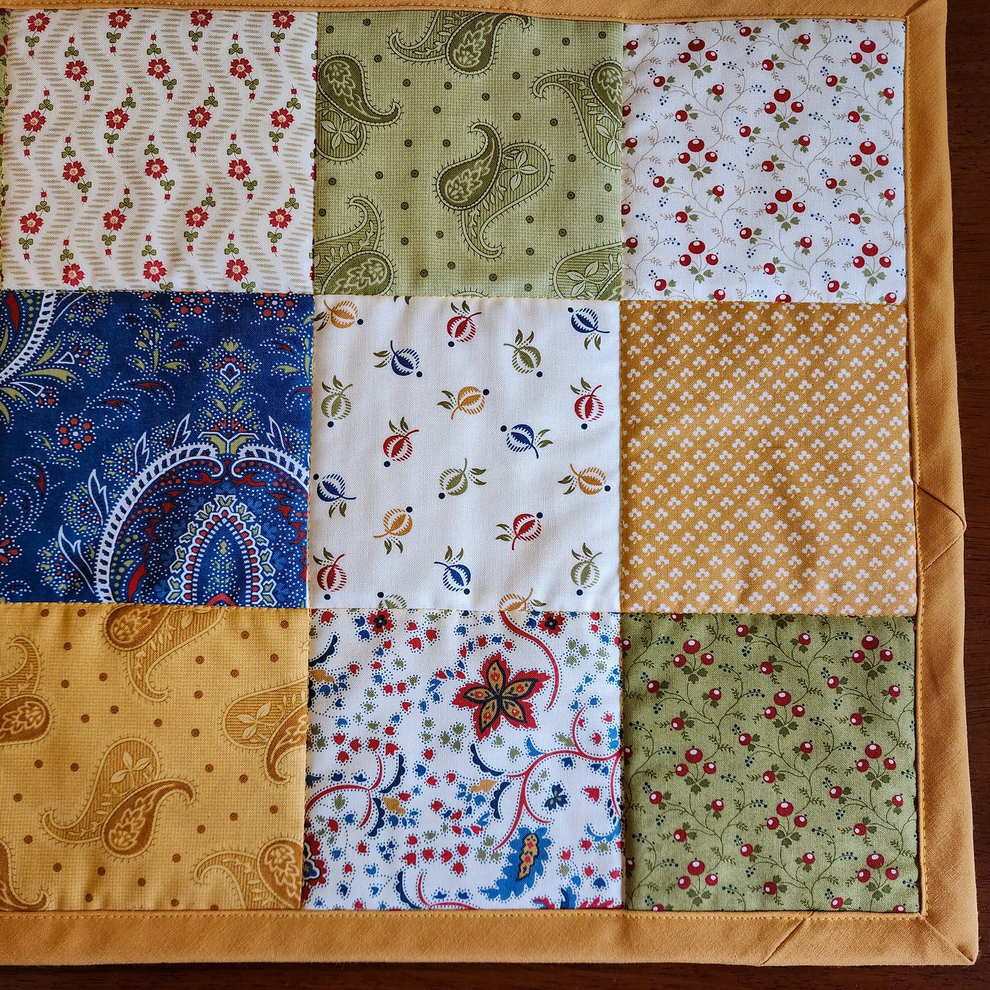 Quilted Insulated Table Runner Mat in Spring Hues