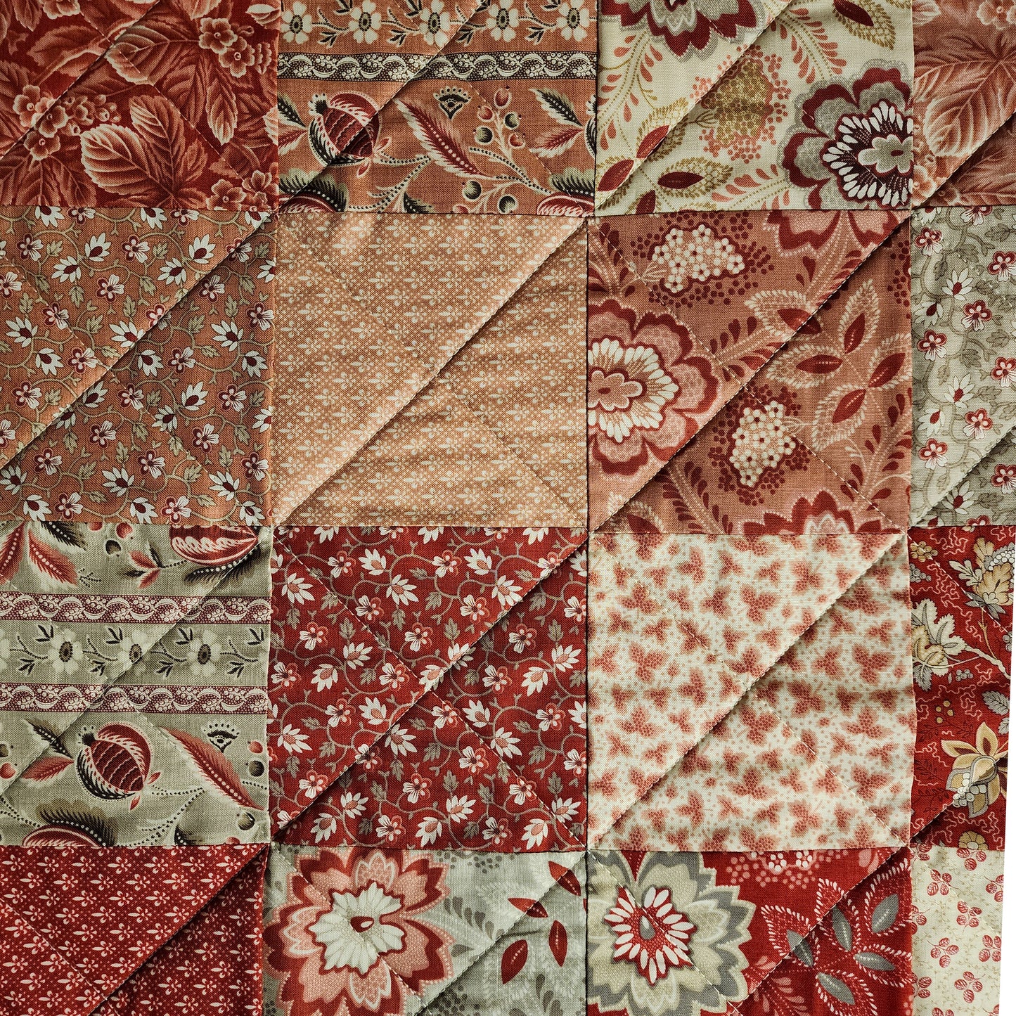 Large Insulated Quilted Glass top Range Cover Table Mat in Red and Tan