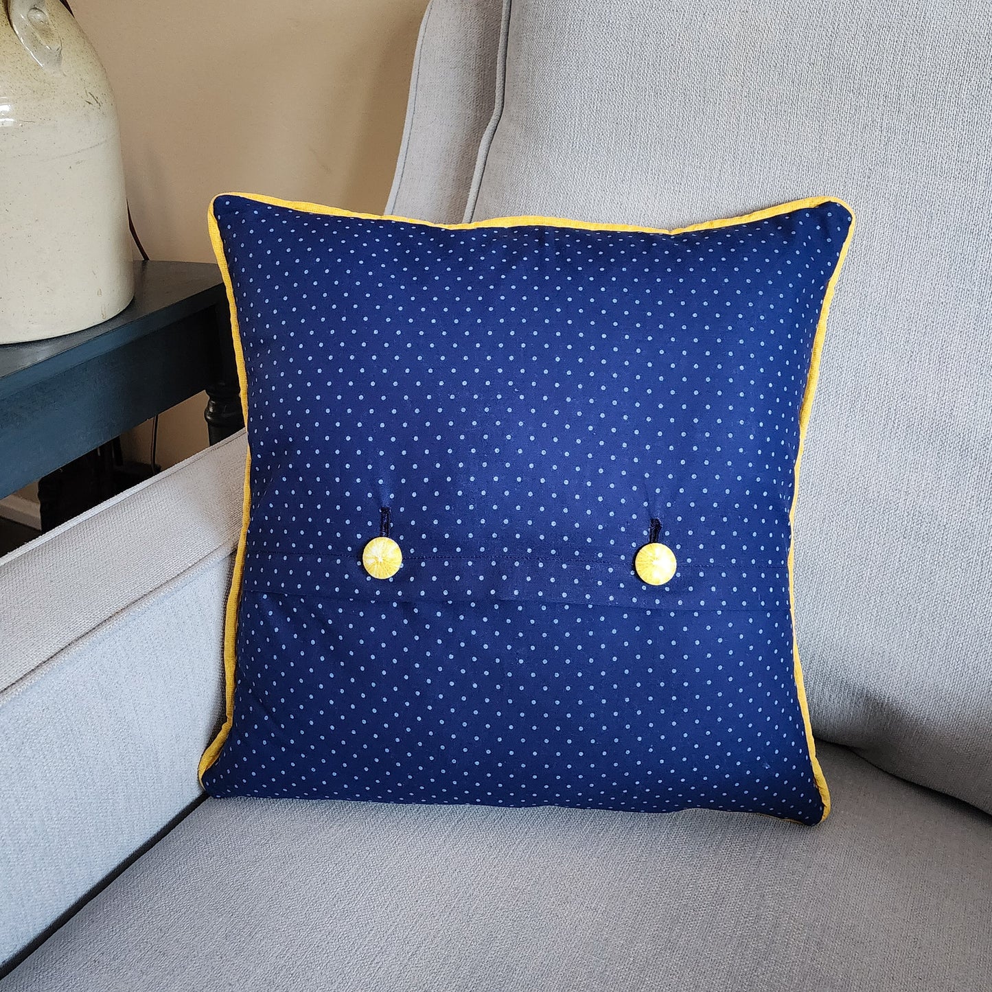 Lemonade Quilted Throw Pillow Cover with Buttoned Envelope Closure