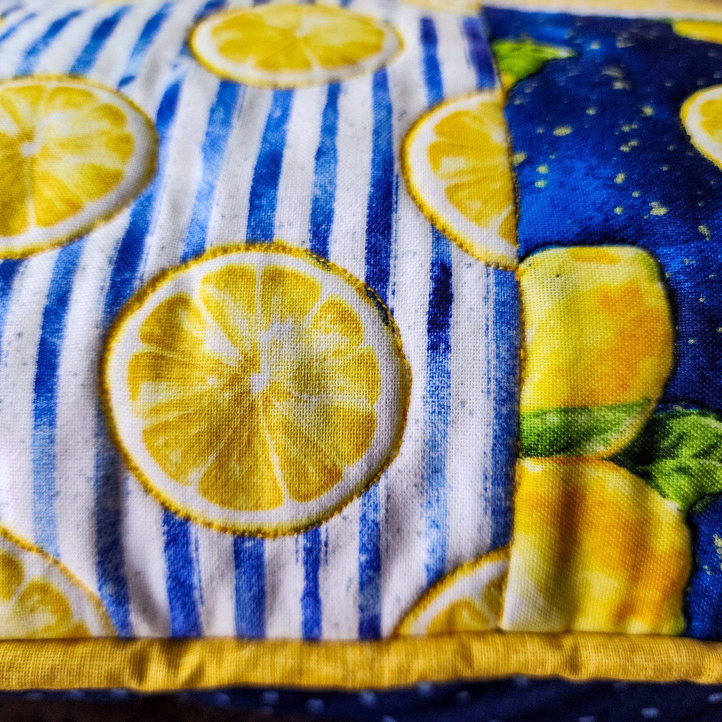 Lemonade Quilted Throw Pillow Cover with Buttoned Envelope Closure