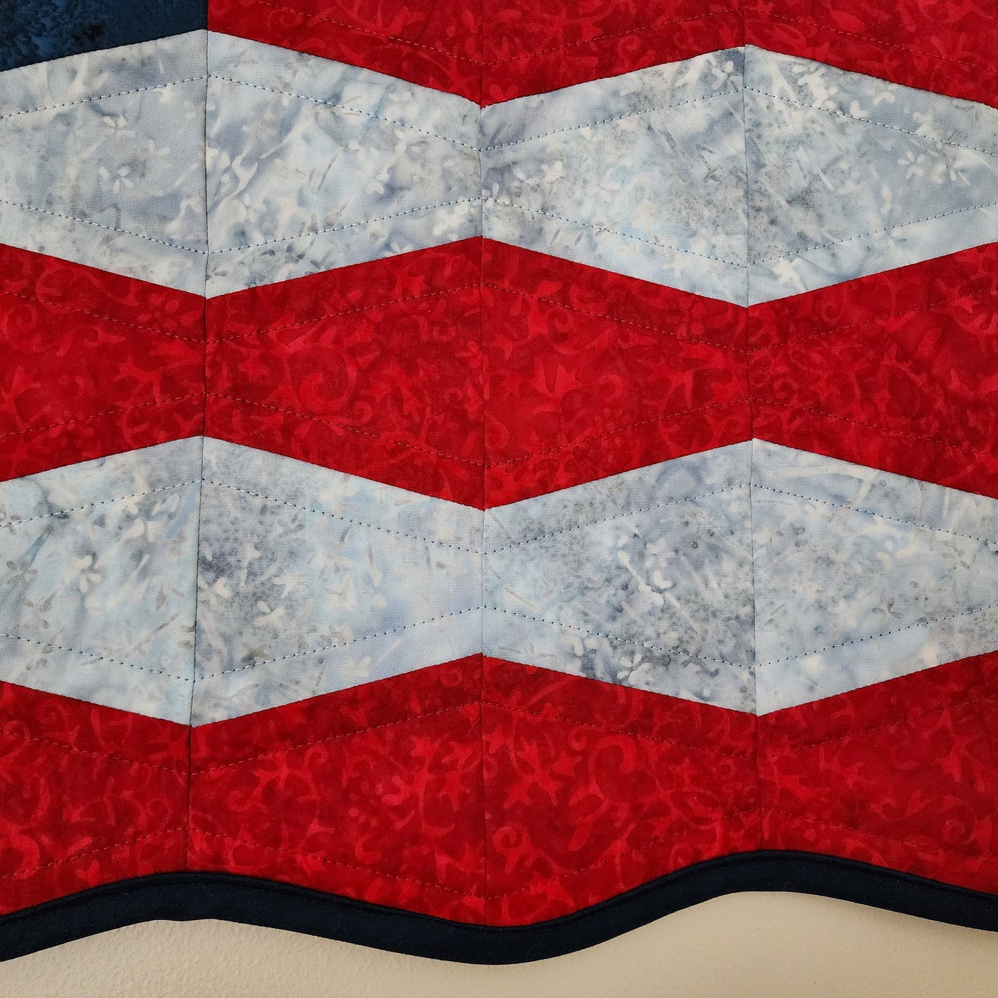 Old Glory US Flag Quilted Folk Art Wall Hanging