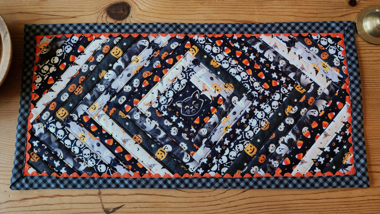 Halloween Themed Quilted Table Runner - Glow in the Dark Stars