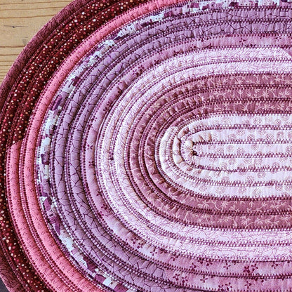 Oval Cotton Insulated Rug Table Runner in Shades of Rose