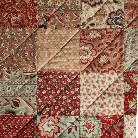 Large Insulated Quilted Glass top Range Cover Table Mat in Red and Tan