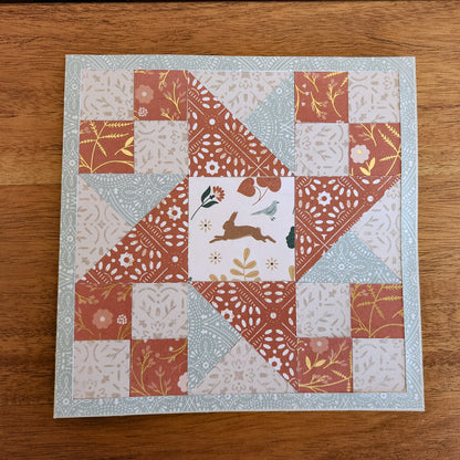 Quilt Greeting Card - Ohio Star - Handcrafted Paper