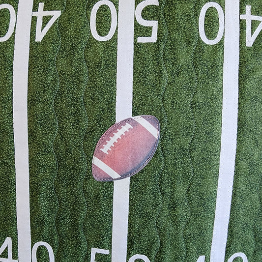 Football Field Quilted Runner Wall Hanging Play Mat Rug